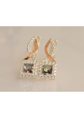 Срібні сережки з золотими пластинами Silver Style (367112608)