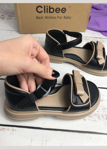 Черные детские босоножки для девочки черный (319) Clibee