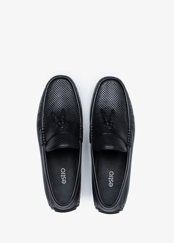 Черные мокасины, цвет черный Estro