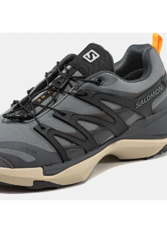 Серые демисезонные кроссовки мужские Salomon XT Pu.Re Gore-Tex Grey Black Beige Termo | Саломон XT Pu.Re Термо