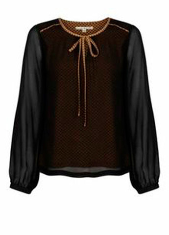Черная демисезонная черная шифоновая блузка Uttam Boutique