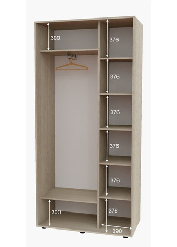 Шафа-купе дводверна 110*45*240 Дуб Шамони світлий Дзеркало/Дзеркало з піскострумним малюнком Алекса (360479216)