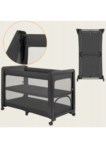 Ліжечко дитяче 3 в 1 PATTY GREY GRAPHITE Lionelo (399549198)