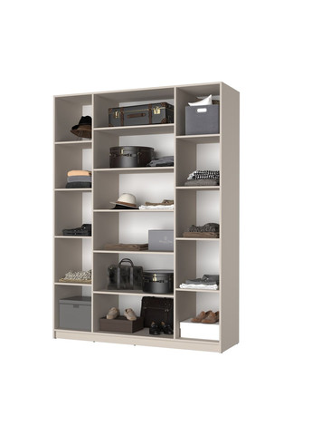 Шафа 4-дверна Оскар ДСП BG, 4 додаткові полиці 160x52x220 см Аляска білий (MBS-4702) MebelStar (366427598)