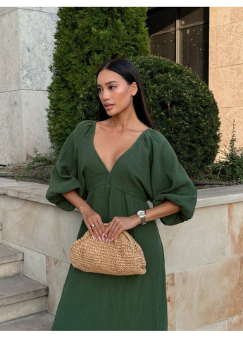 Зелена повсякденний жіноча сукня marysia з відкритою спиною (mil540) milirud