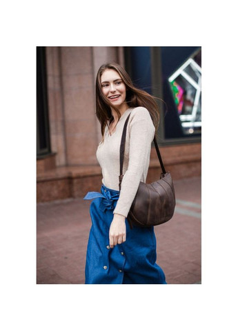 Жіноча шкіряна сумка через плече Круассан темно-коричневий Crazy horse BlankNote (302009374)