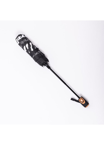 Чёрный зонт полуавтомат с принтом для дождя и солнца прочный складной из полиэстера диаметр 97 см Yiwu (370602350)