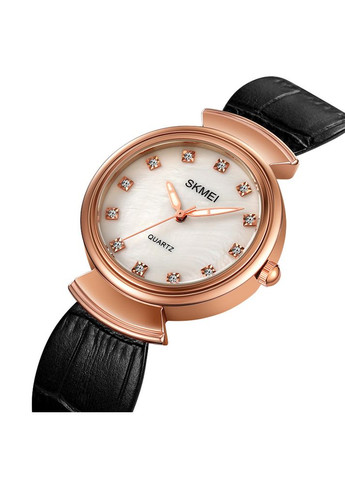 Часы Rose Gold Черные Женские Кварцевые Стрелочные Люминесцентные Водонепроницаемые ProDobro (367264203)