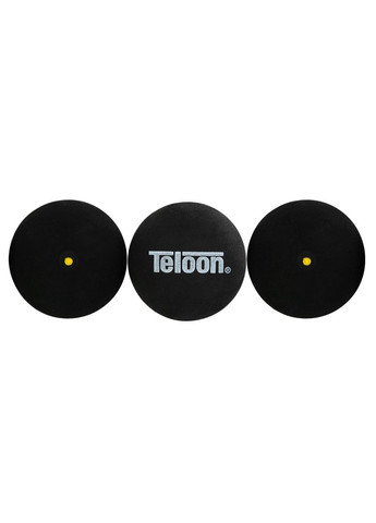 Набір м'ячів для сквошу 3 штуки TSQ0023 (гума, d-4см, 1 жовта точка, повільний м'яч, чорний) Teloon (361435346)