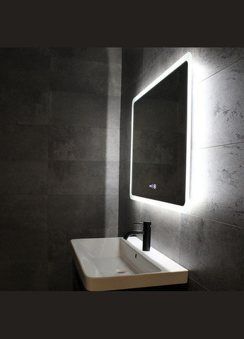 Дзеркало LED DE-M3011 80х65 см, підігрів + годинник / темп Dusel (316720395)