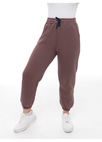 Спортивні штани жіночі коричневі на флісі на гумці JEANSclub Джогери (302879234)
