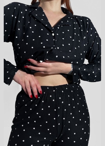 Чорна зимня байкова піжама сорочка + брюки Pijamoni 5660-11 black