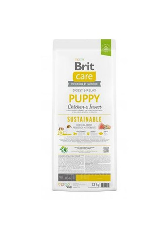 Сухой корм Care Dog Sustainable Puppy для щенков, с курицей и насекомыми, 12 кг Brit (362579023)