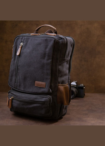 Рюкзак текстильный дорожный унисекс на два отделения 20611 Черный Vintage (331910879)