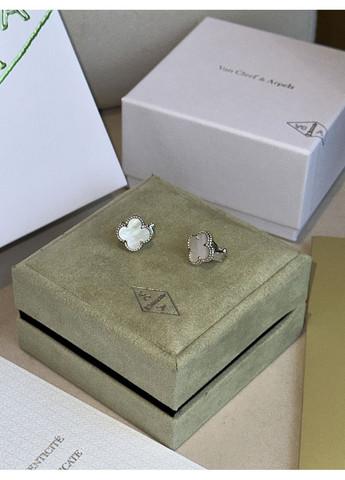 Van Cleef & Arpels Earrings Vintage Alhambra Onyx K18 White Gold No Brand (362044613)