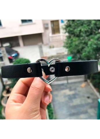 Чокер із серцем у стилі BDSM шкіряний One size K0595-1 No Brand екошкіра (366665376)