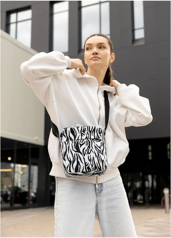 Жіноча тканинна сумка месенджер через плече принт Zebra (1126019723) Sambag (360965659)