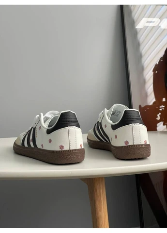 Кросівки жіночі Adidas Samba cloud White Core Black | Адідас Самба білі No Brand білі демісезони (380966375)