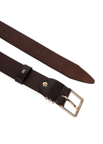 Ремінь жіночий шкіряний -3063 темно-коричневий із золотою пряжкою (115 см) JK (369892837)