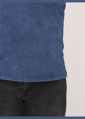 Синяя футболка-поло мужское синее однотонное с варкой для мужчин Jean Piere