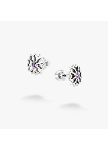 Сережки пусети срібні Витинанка Amethyst 925 Zirkon Skifska Etnika (364202974)