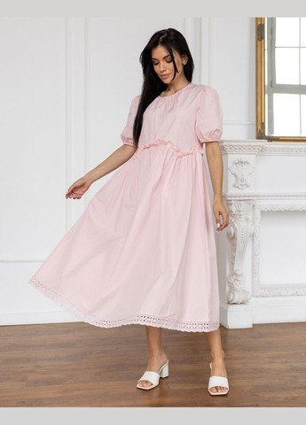 Розовое розовое платье из хлопка 111689 розовый No Brand