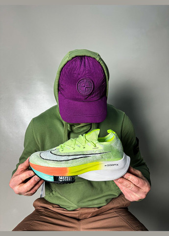 Зеленые демисезонные мужские и женские кроссовки nike air zoom alphafly next 2 green | найк аир зум алфафлай зеленые No Brand