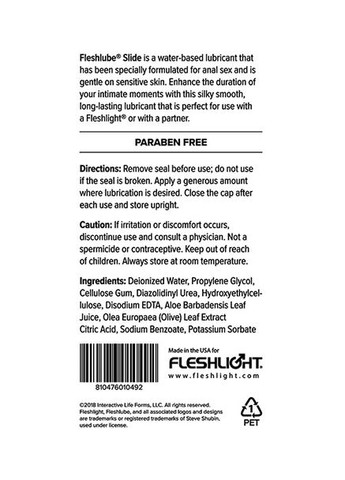 Анальний лубрикант на водній основі Fleshlube Slide, 100 мл Fleshlight (297132912)