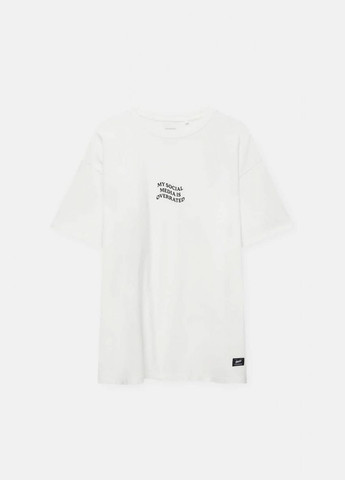 Белая футболка Pull & Bear 7242 511 white