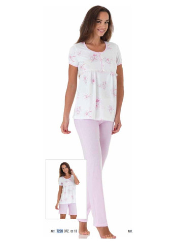 Світло-рожева 7220 піжама жіноча трійка Vilfram