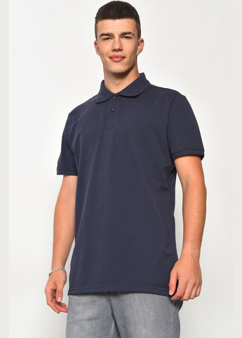 Темно-синяя футболка поло мужская темно-синего цвета Let's Shop