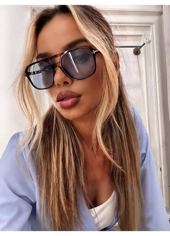 Сонцезахисні окуляри авіатор Casual леопардові блакитні No Brand (311604621)