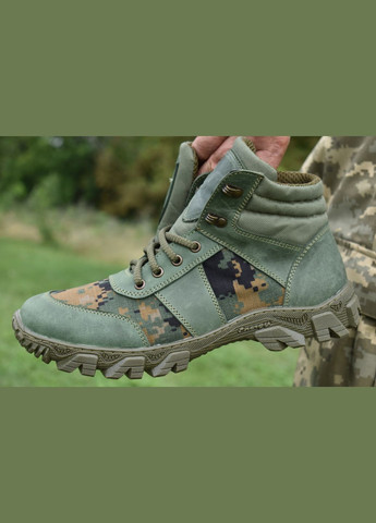 Летние Берцы Женские Ботинки Тактические. 36-48р Олива+Пиксель. Натуральная гидрофобная кожа! MSLF-2122 No Brand (289384863)