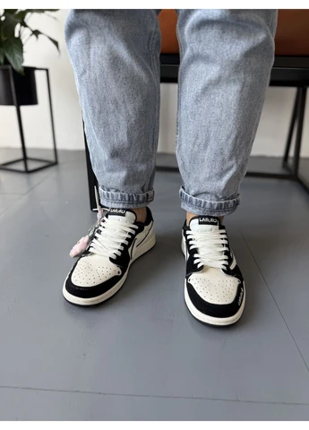 Черные демисезонные кроссовки мужские nike 1 low travis scott x labubu black beige найк аир ретро черные No Brand
