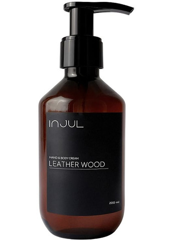 Парфумований крем для рук і тіла Leather Wood Hand & Body Cream 200ml (1529886-42382141) Injul Cosmetics (368900116)
