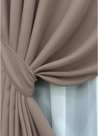 Комплект готових штор Bagema Rvs № 1242ш Какао 100х290 см 2 шт (31-954) VR-Textil (373643947)