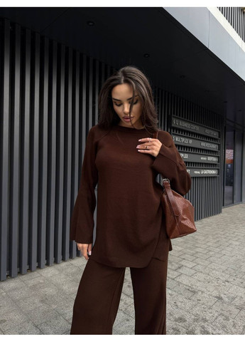 Базовий жiночий костюм 2-ка коричневого кольору 35605 Fashion (365776902)