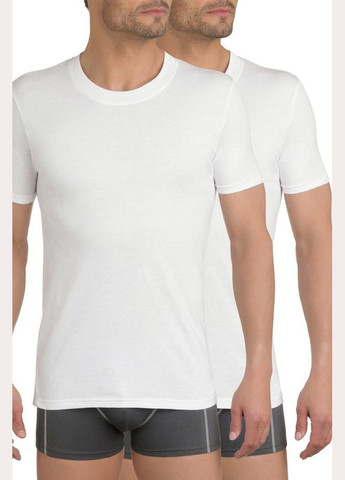 Белая хлопковая мужская футболка с коротким рукавом Dim D00DM white
