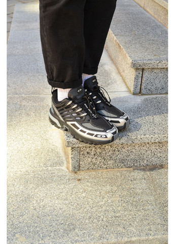 Черные демисезонные кроссовки мужские salomon black silver саломон No Brand