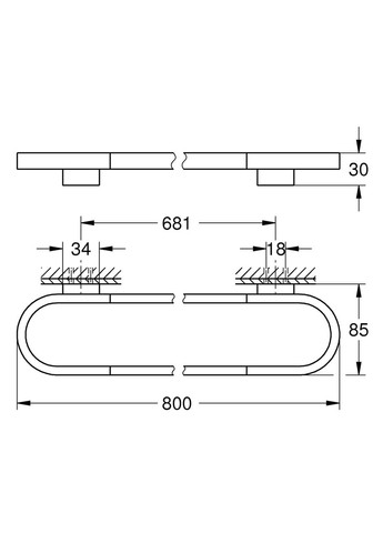 Тримач для рушників Selection (41058000) Grohe (369933390)