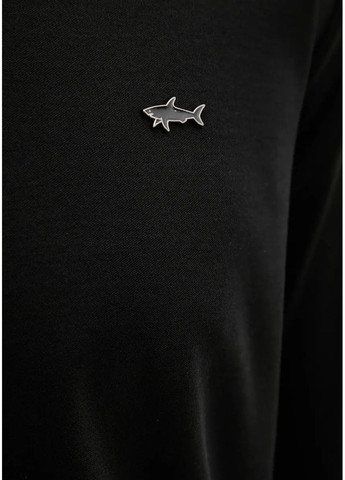 Черная футболка-поло мужское с длинным рукавом для мужчин Paul & Shark