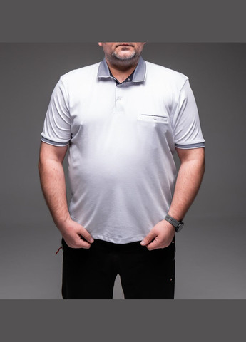 Белая базовая футболка поло в большом размере с коротким рукавом Vakko