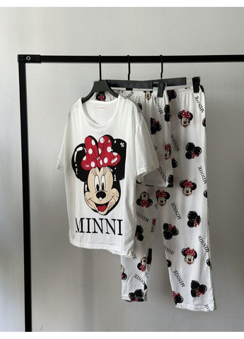 Белая всесезон стильная пижама 3в1. пижама с шортами и штанишками из бамбука. бамбуковая пижама с мишками No Brand