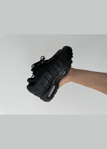 Черные демисезонные кроссовки мужские и женские nike air max 95 black | найк аир макс 95 черные No Brand