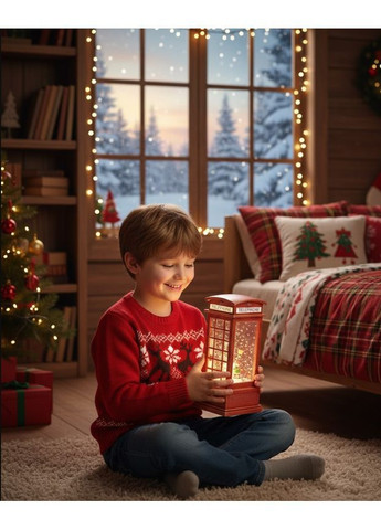 Ночник Телефонная будка WDL-2102B с праздничной подсветкой и музыкальным сопровождением (2104618706) No Brand (362209715)