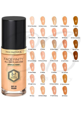 Крем тональний для обличчя Facefinity All Day Flawless 3-in-1 Foundation, 35 перлово-бежевий 30ml Max Factor (334299251)