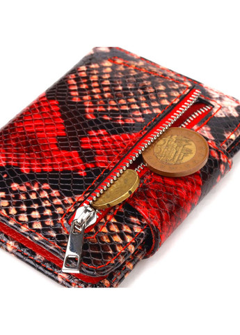 Невеликий жіночий гаманець з натуральної шкіри з тисненням під змію 21667 Різнокольоровий Canpellini (337353277)