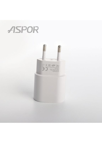 Сетевое зарядное устройство A818 Plus 2.4A iQ + USB кабель Lightning- белый Aspor (368560833)