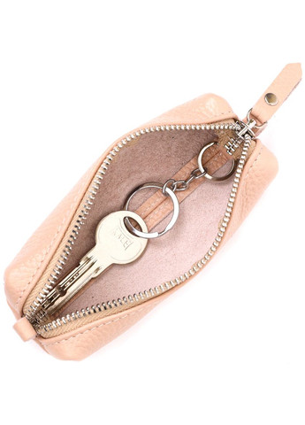 Красива жіноча шкіряна ключниця 11638 Рожевий Grande Pelle (298570908)