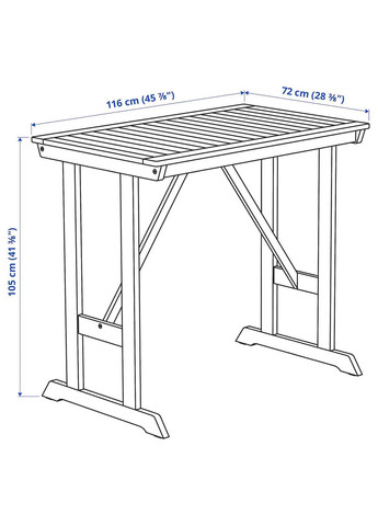 Барний стіл ІКЕА BONDHOLMEN 116х72 см (40469024) IKEA (278406021)